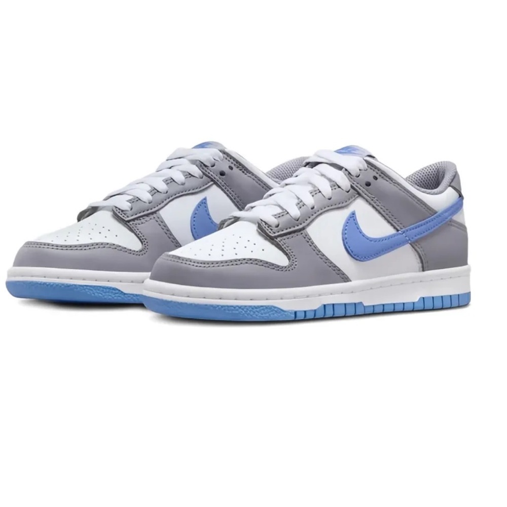 Nike Dunk Low White and Blue “Cement Royal” Athletic Shoes-Size 5Y